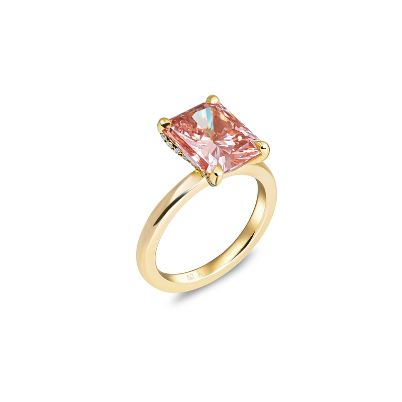 Little Dove - Pink Radiant 2.00 carats - 18k Yellow gold