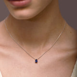 Collier The Little Tear of Joy Light Blue Sapphire 0.50ct - or blanc 18k