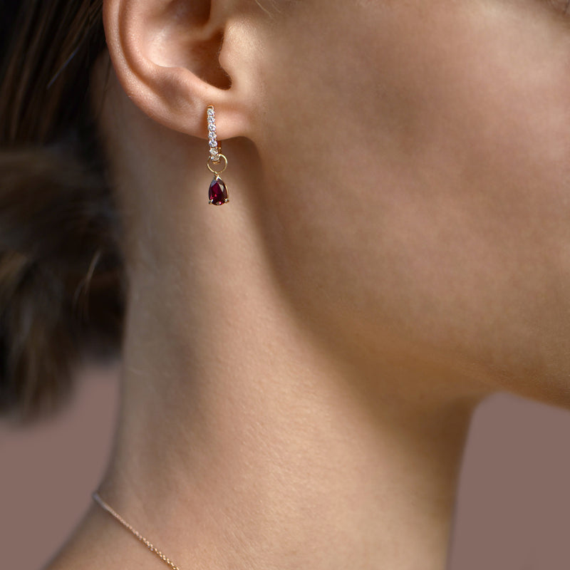 Boucles d'oreilles The Little Tear of Joy Ruby - or rouge 18k