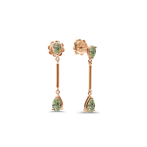 Boucles d'oreilles Ottava Alta Green - or rouge 18k