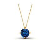 Halskette  Solitaire Saphir blau - 18k Gelbgold