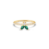 The Fancy Little Bee Emeraude 0.20 carats - or jaune 18k