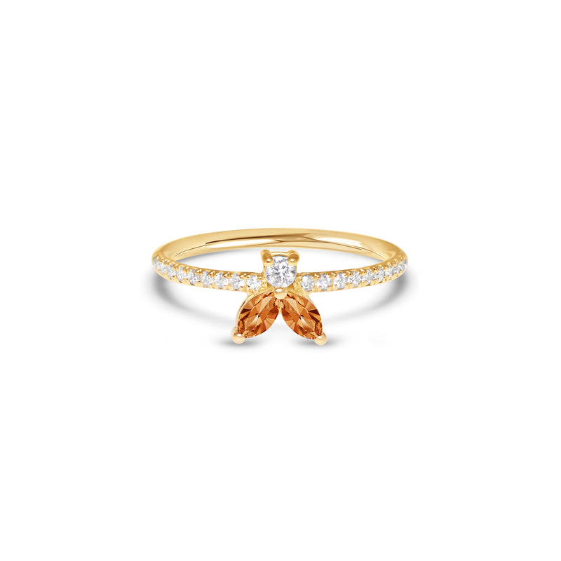 The Fancy Little Bee Saphir orange 0.20 carats - Yellow Gold 18k