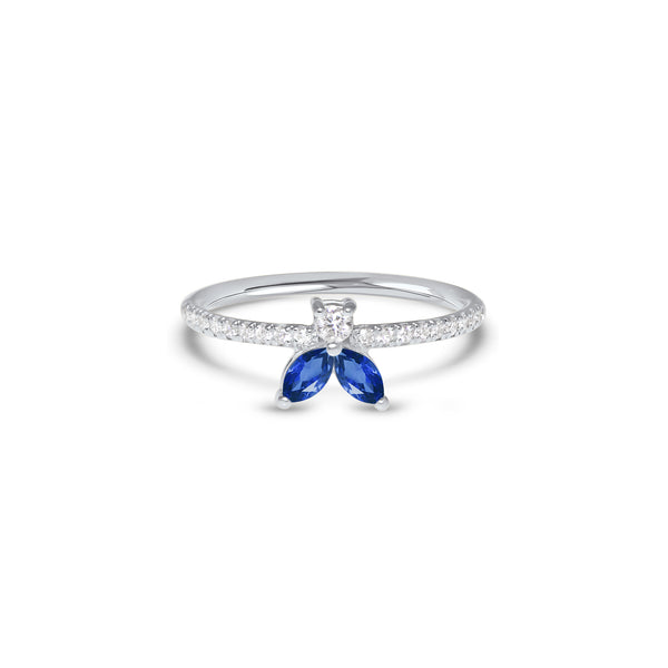 The Fancy Little Bee Saphir bleu 0.20 Karat - Weissgold 18 K