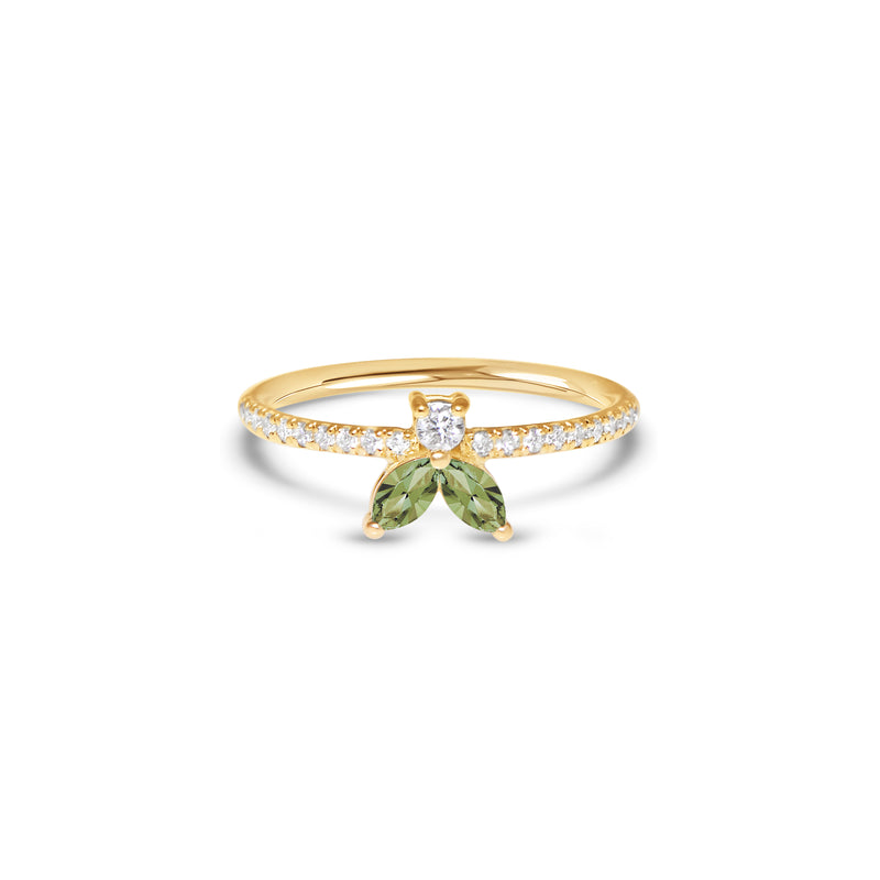 The Fancy Little Bee Tourmaline Vert antique 0.15 carats - Yellow Gold 18k