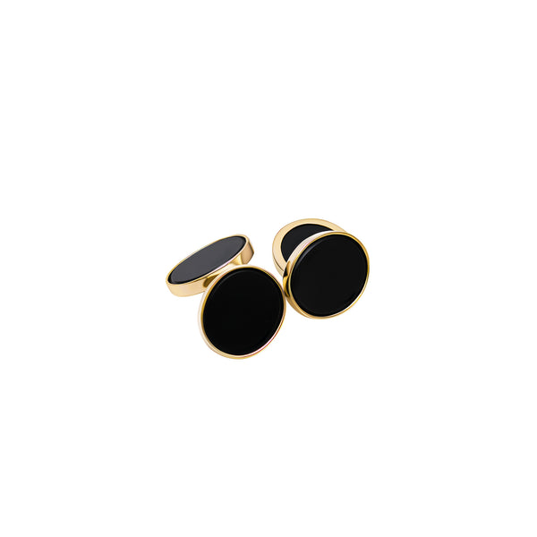 Cufflinks Onyx- 18 carat yellow gold