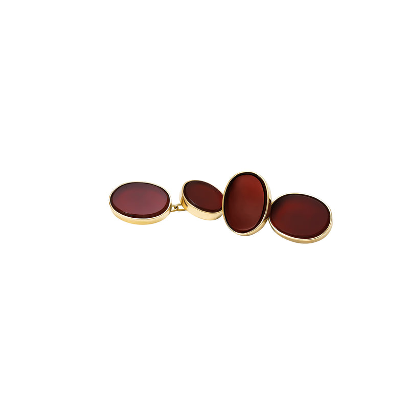 Cufflinks Oval Cornelian- or Jaune 18k