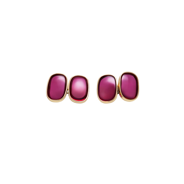 Cufflinks Ruby- 18 carat yellow gold