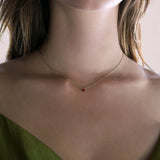 Necklace Solitaire Ruby - Red Gold 18k