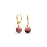 Earrings Circular LA LA LA Pink Sapphire - Yellow Gold 18K