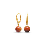 Circular LA LA LA Orange Sapphire earrings - 18k yellow gold