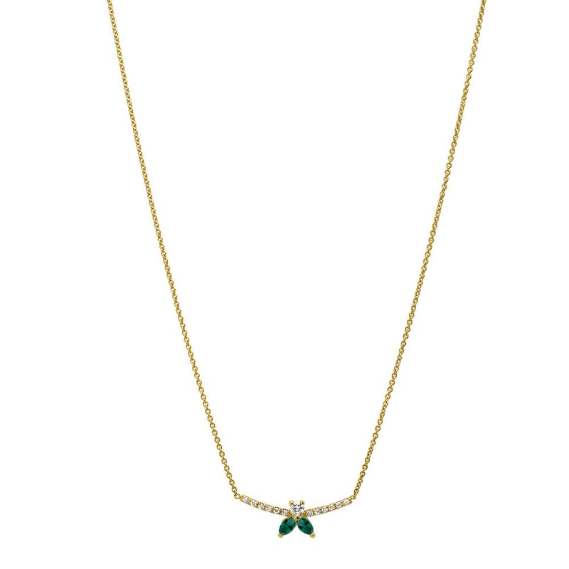 Necklace The Little Bee M Emerald - Yellow Gold 18k