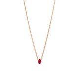 Necklace The Little Tear of Joy Ruby 0.30ct - Red Gold 18k 