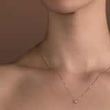 Necklace The Little Tear of Joy Pink Sapphire 0.50ct - Yellow Gold 18k 