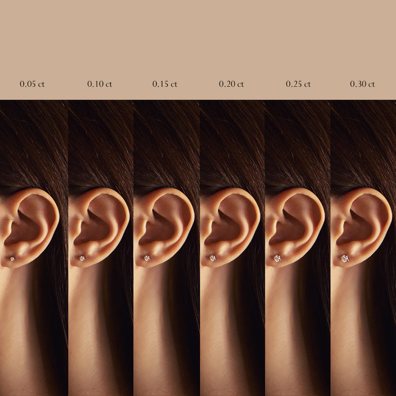 Boucles d'oreilles Clous 0.05-0.30 cts - or blanc 18k