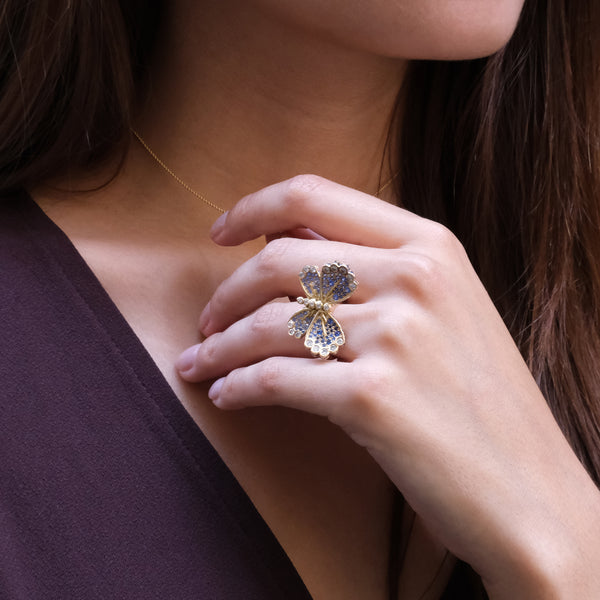 The Butterfly Girl Ring - or jaune 18k
